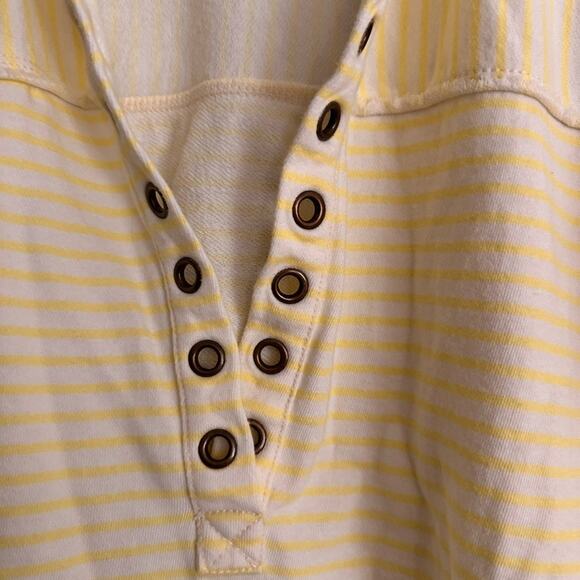 Pilcro Anthropologie Spliced Henley Top Ivory / Oxalis Tint, size M - Picture 6 of 11